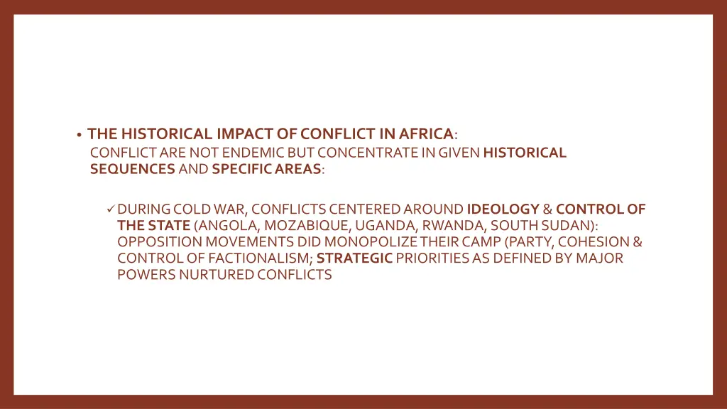 the historical impact of conflict in africa