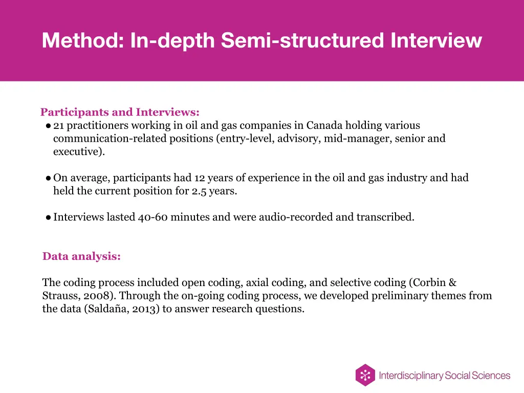 method in depth semi structured interview