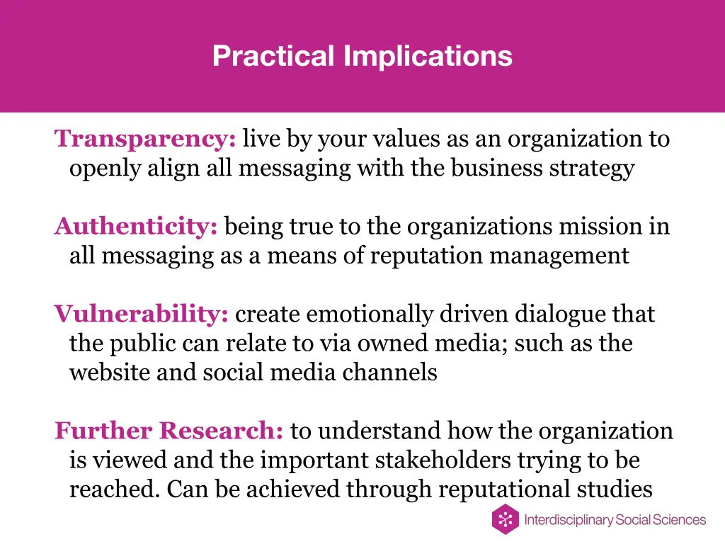 practical implications