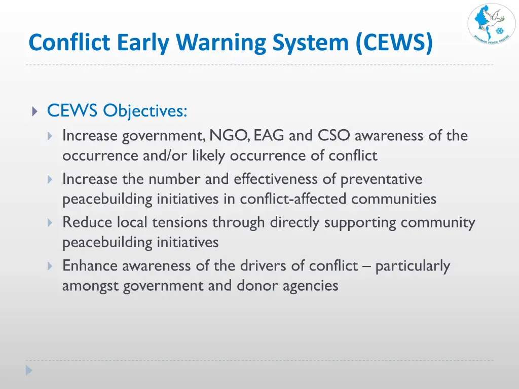conflict early warning system cews 1