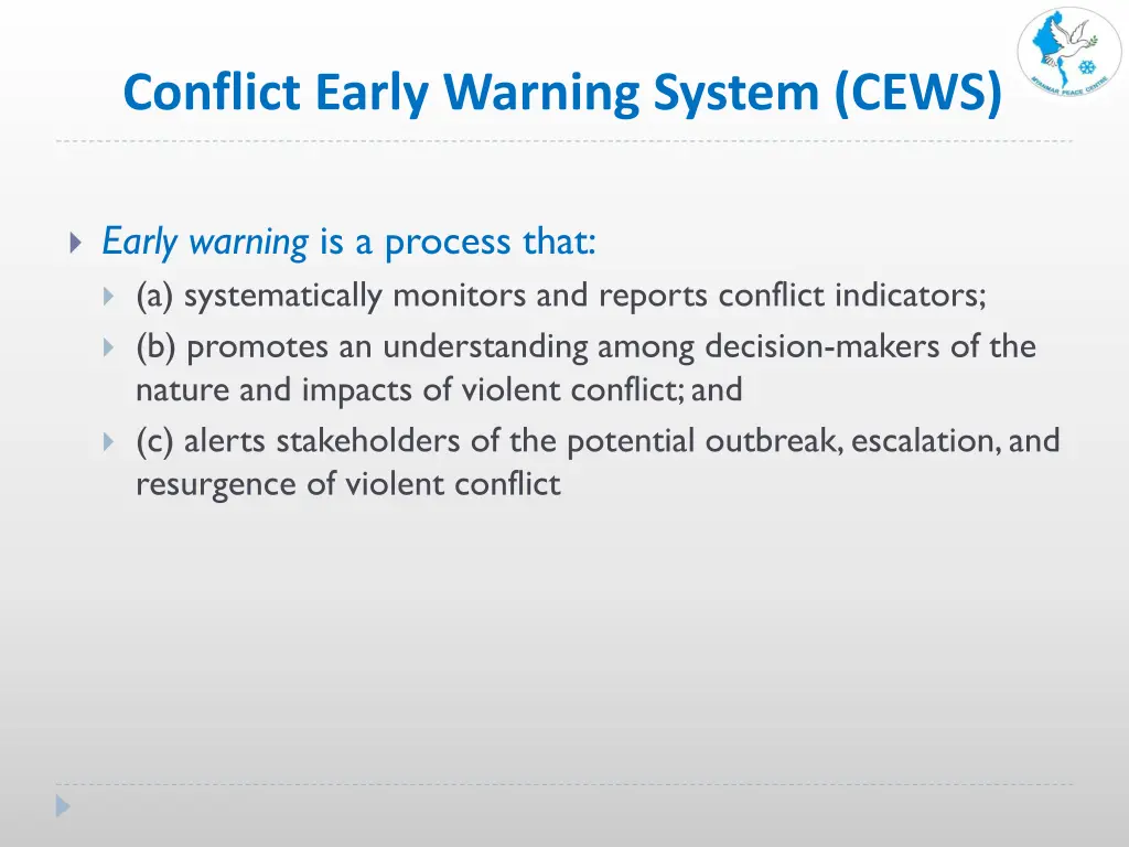 conflict early warning system cews