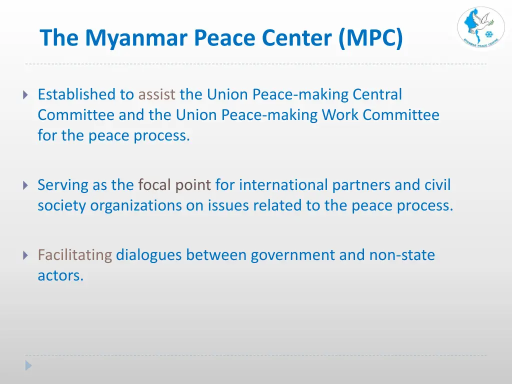 the myanmar peace center mpc
