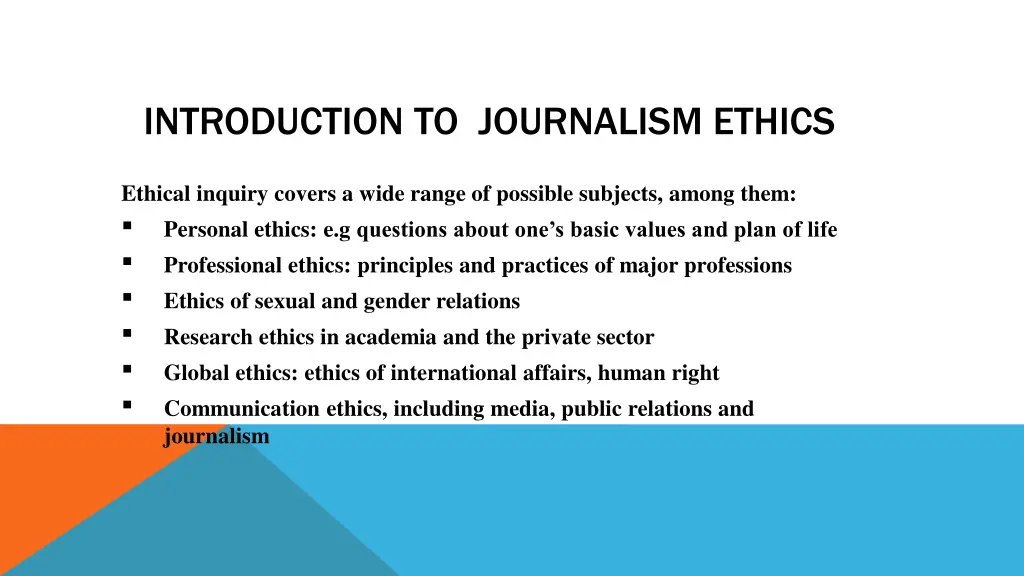 introduction to journalism ethics 1
