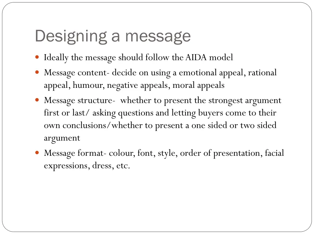 designing a message