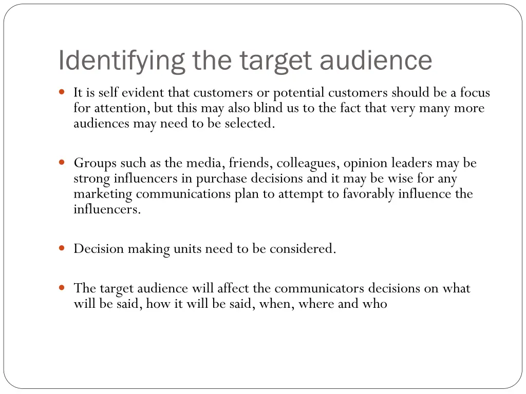 identifying the target audience