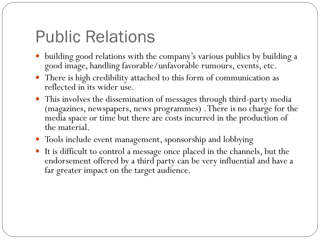 public relations