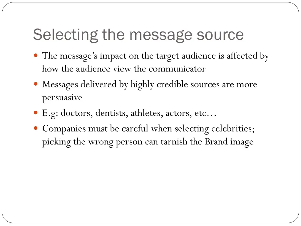 selecting the message source