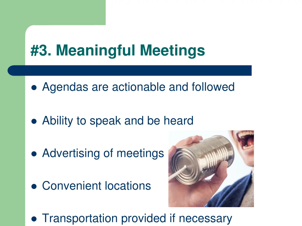 3 meaningful meetings