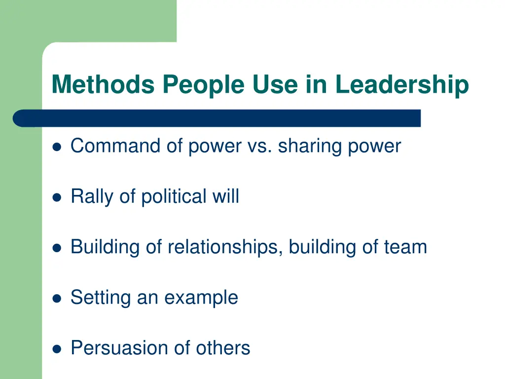 methods people use in leadership
