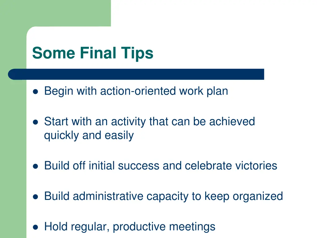 some final tips