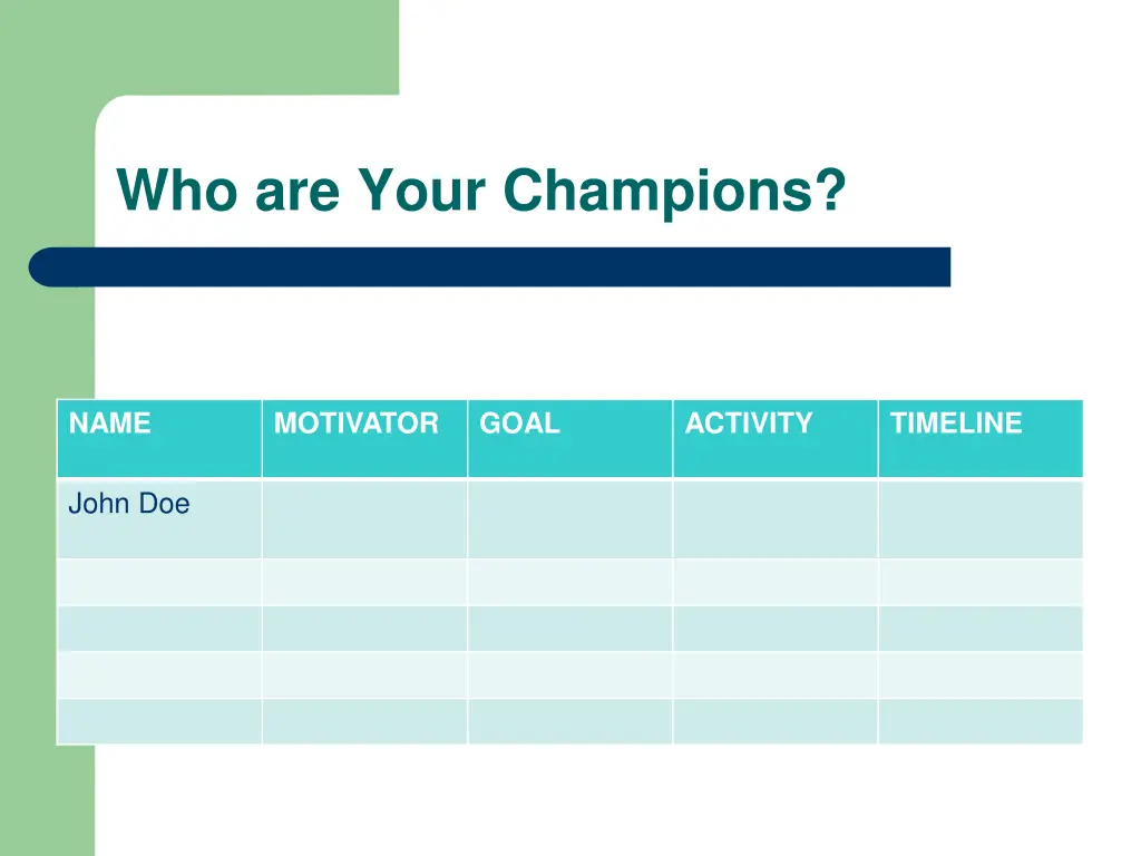 who are your champions
