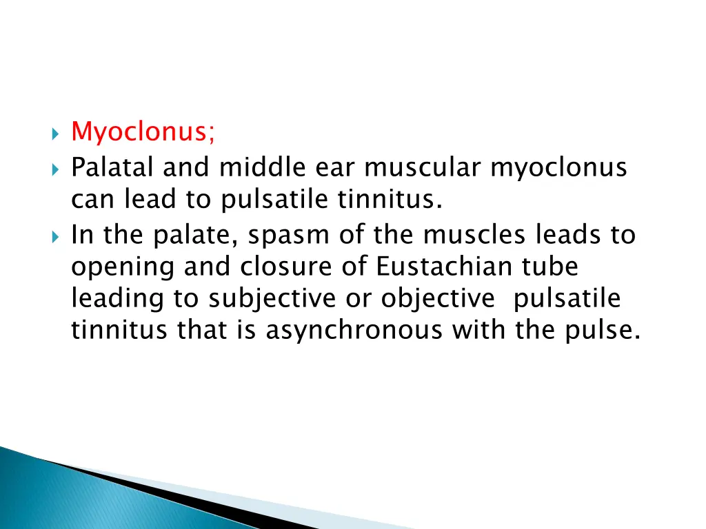 myoclonus palatal and middle ear muscular