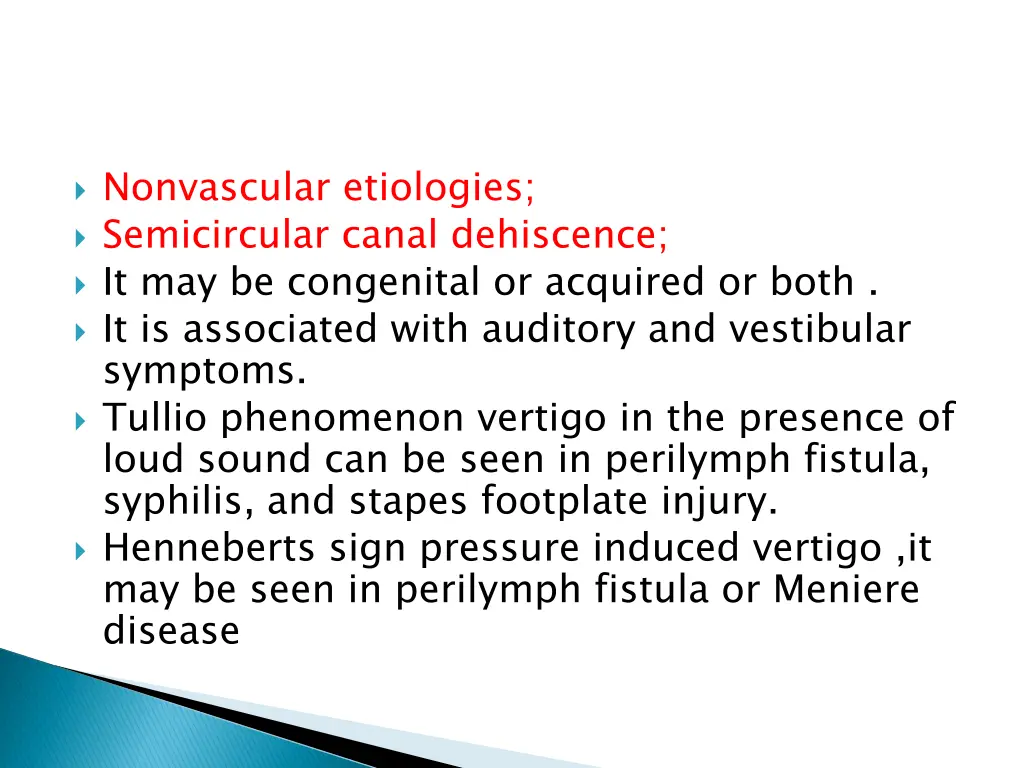 nonvascular etiologies semicircular canal