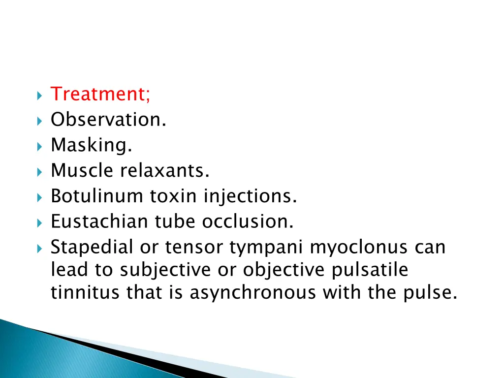 treatment observation masking muscle relaxants