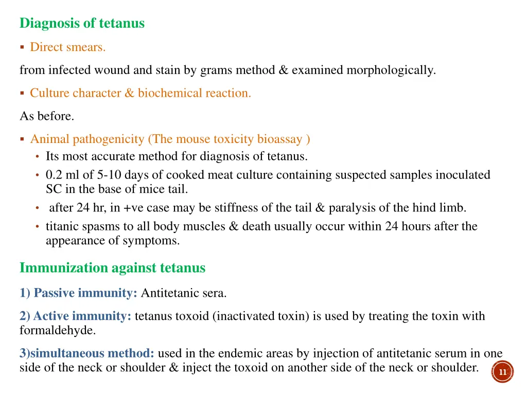 diagnosis of tetanus