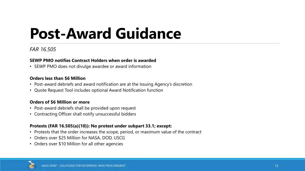 post award guidance