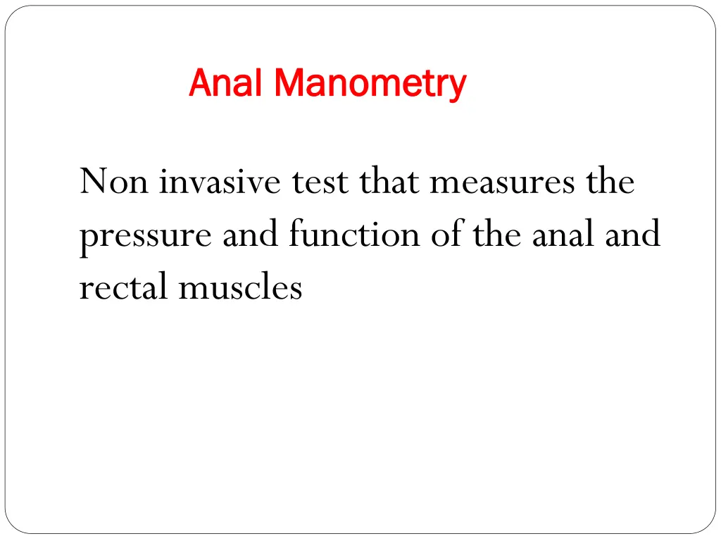 anal manometry anal manometry