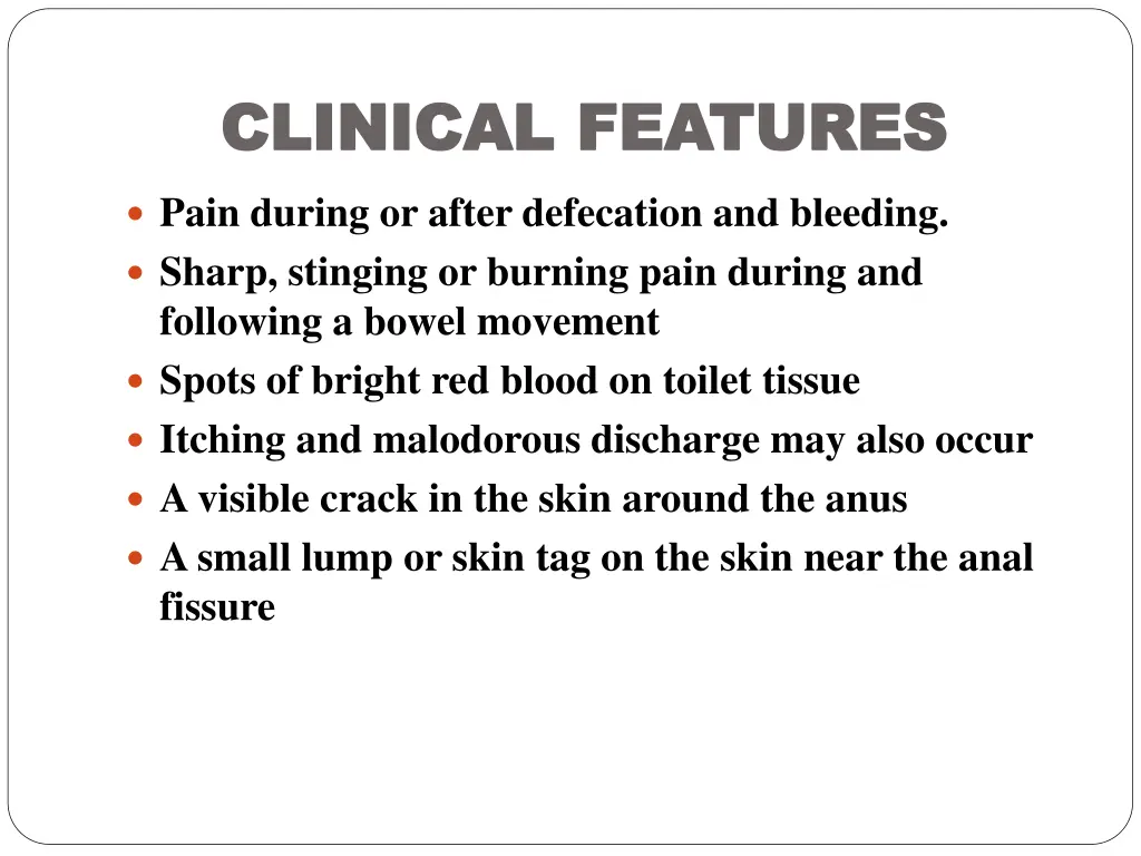 clinical features clinical features