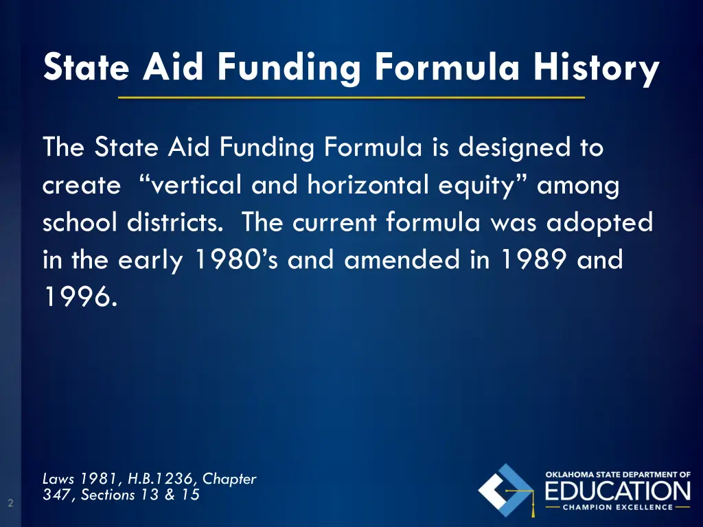 state aid funding formula history