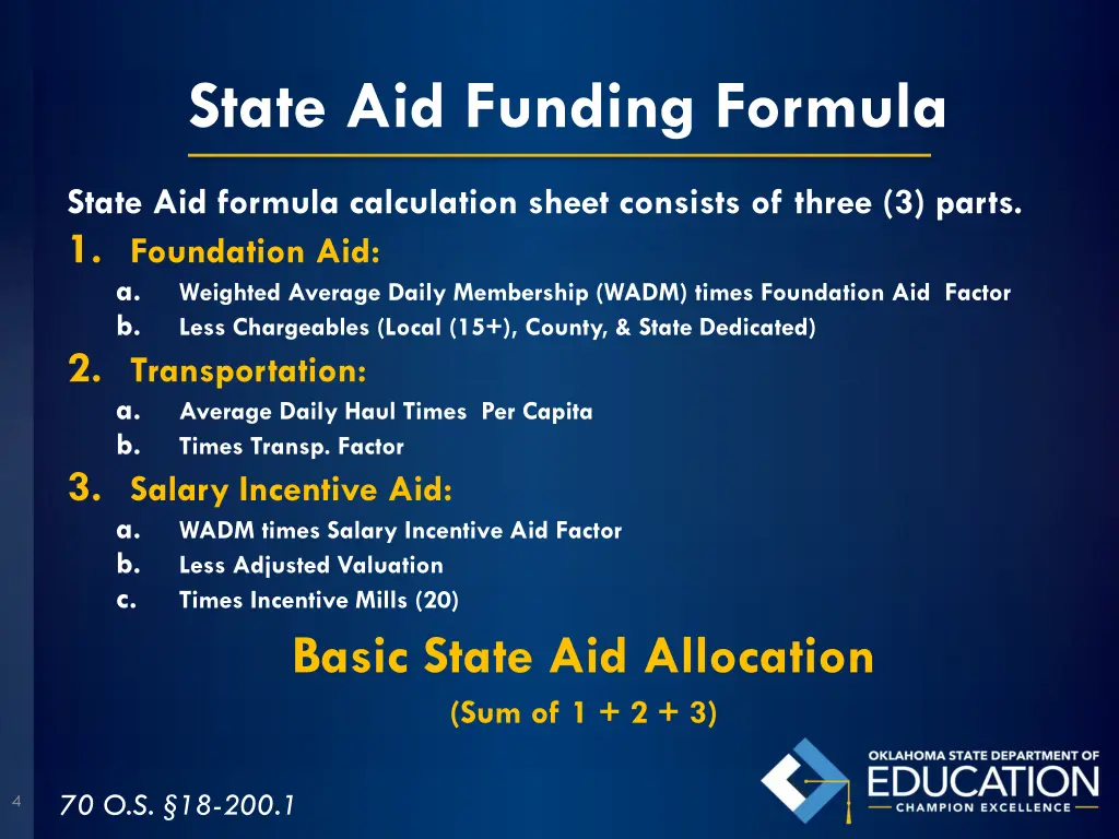 state aid funding formula
