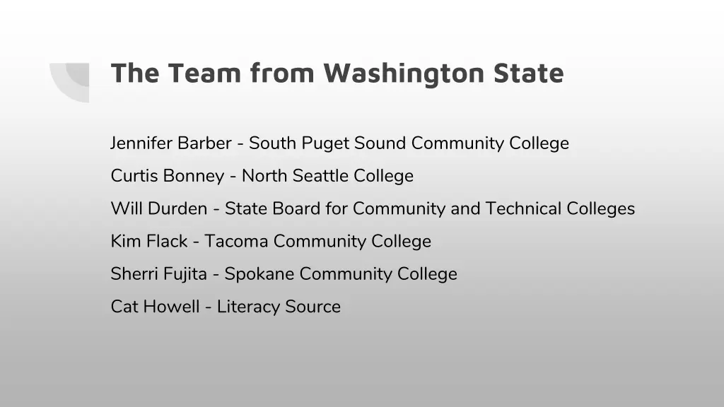 the team from washington state