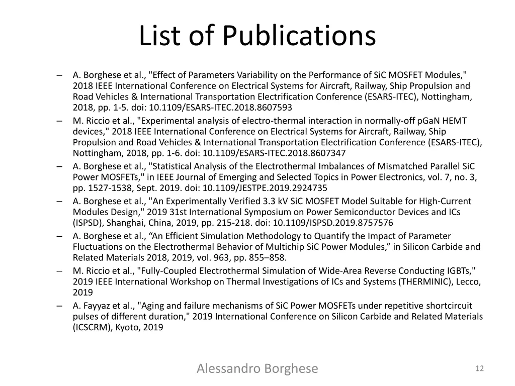 list of publications