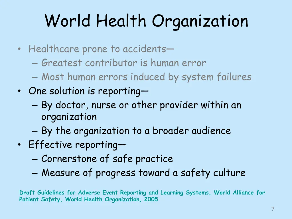 world health organization 1