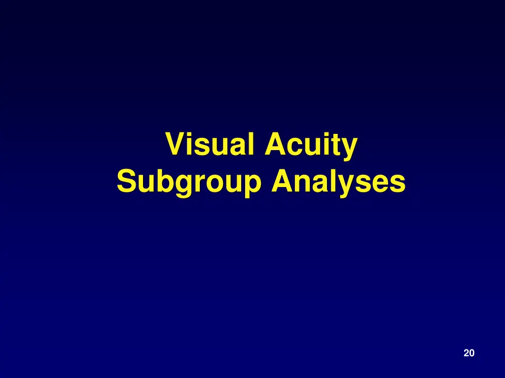 visual acuity subgroup analyses