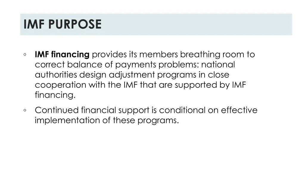 imf purpose