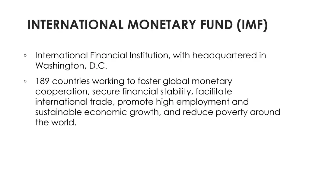 international monetary fund imf