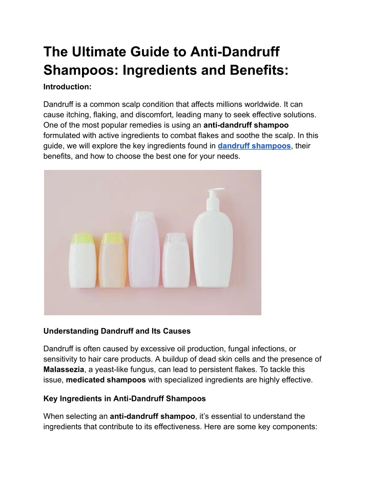 the ultimate guide to anti dandruff shampoos