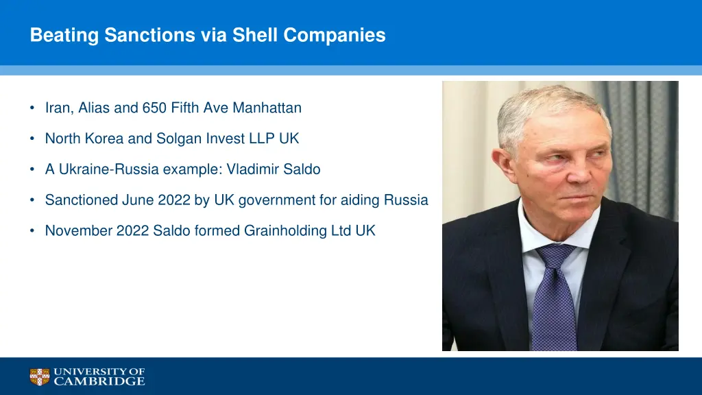 beating sanctions via shell companies