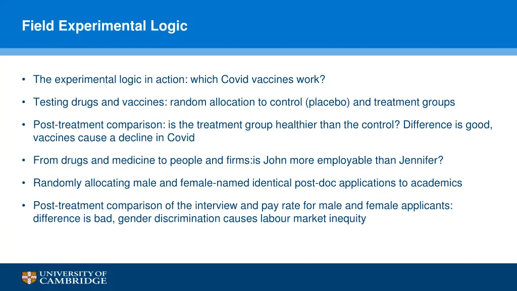 field experimental logic