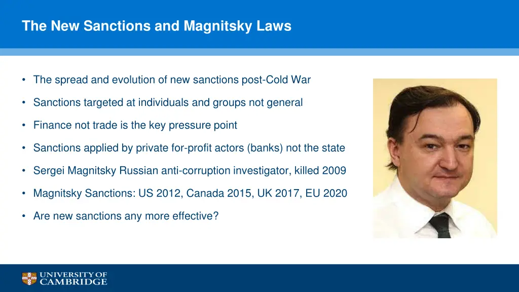 the new sanctions and magnitsky laws