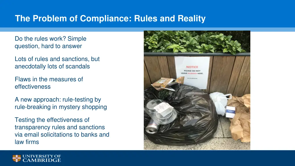 the problem of compliance rules and reality