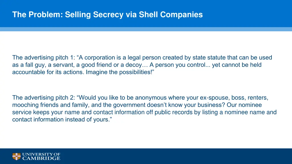 the problem selling secrecy via shell companies