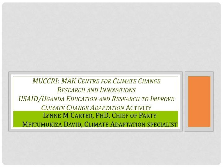 muccri mak c entre for c limate c hange r esearch