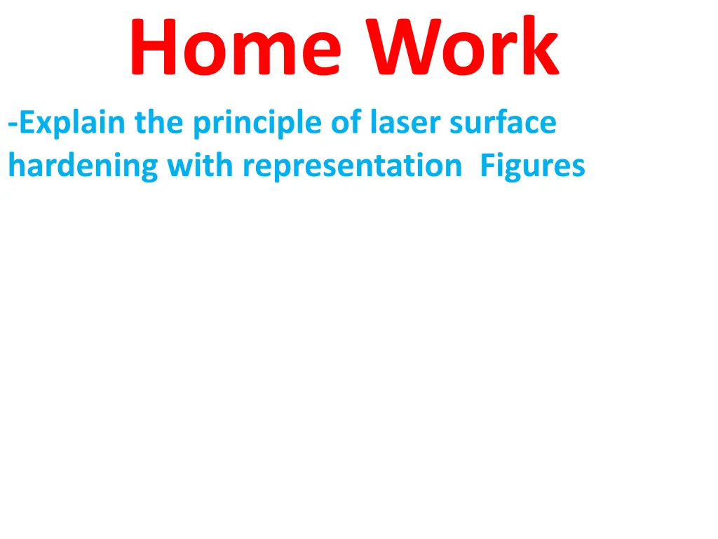 home work explain the principle of laser surface