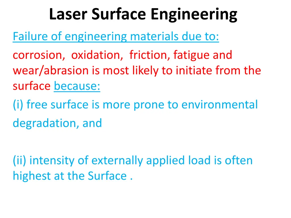 laser surface engineering