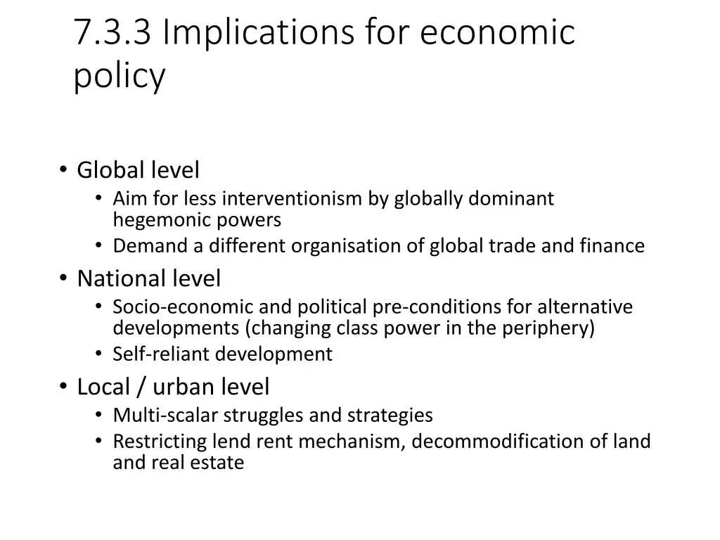 7 3 3 implications for economic policy