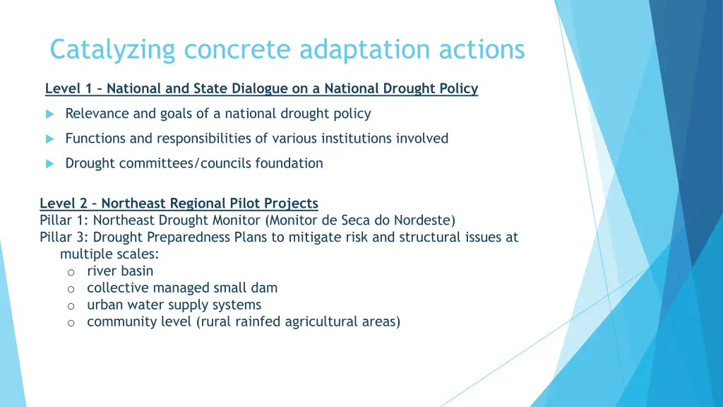 catalyzing concrete adaptation actions