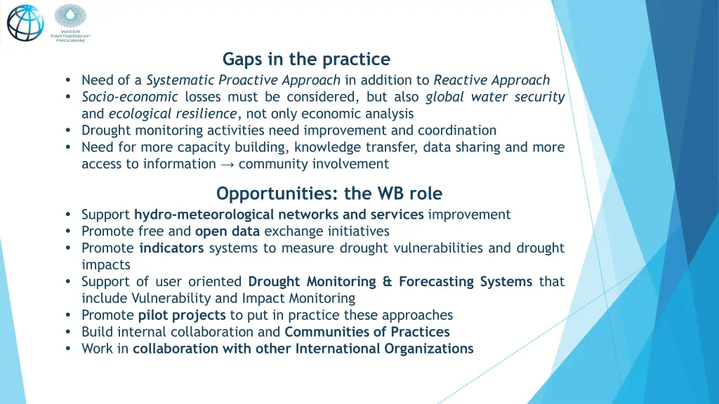 gaps in the practice