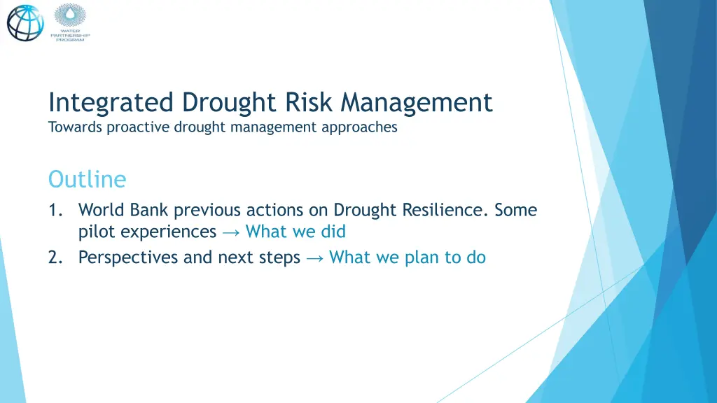 integrated drought risk management towards 1