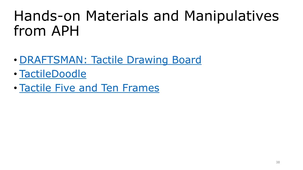 hands on materials and manipulatives from aph