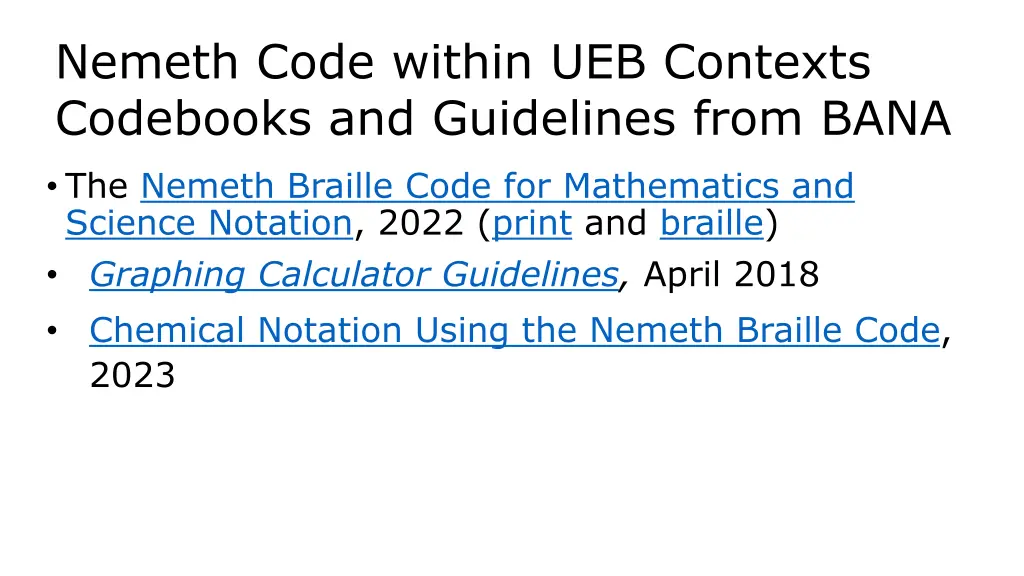 nemeth code within ueb contexts codebooks