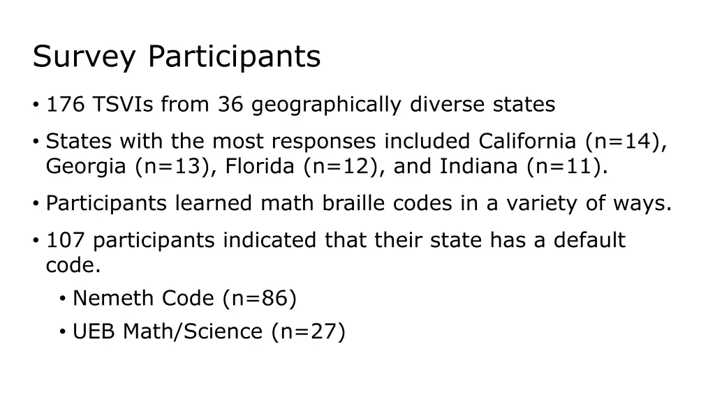 survey participants