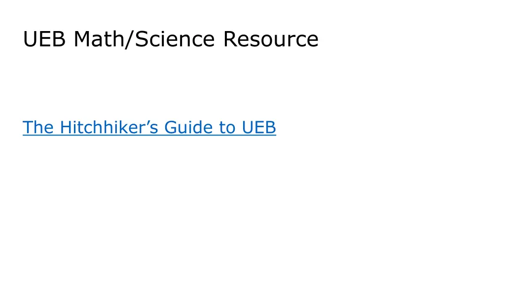 ueb math science resource