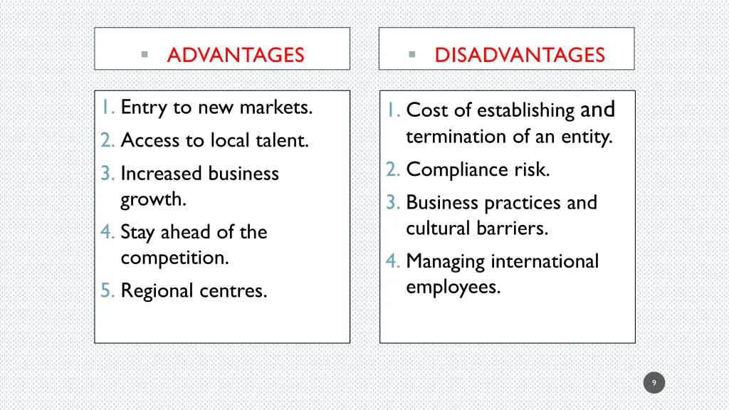 advantages