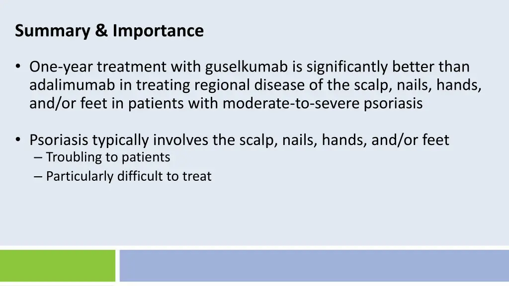 summary importance 1