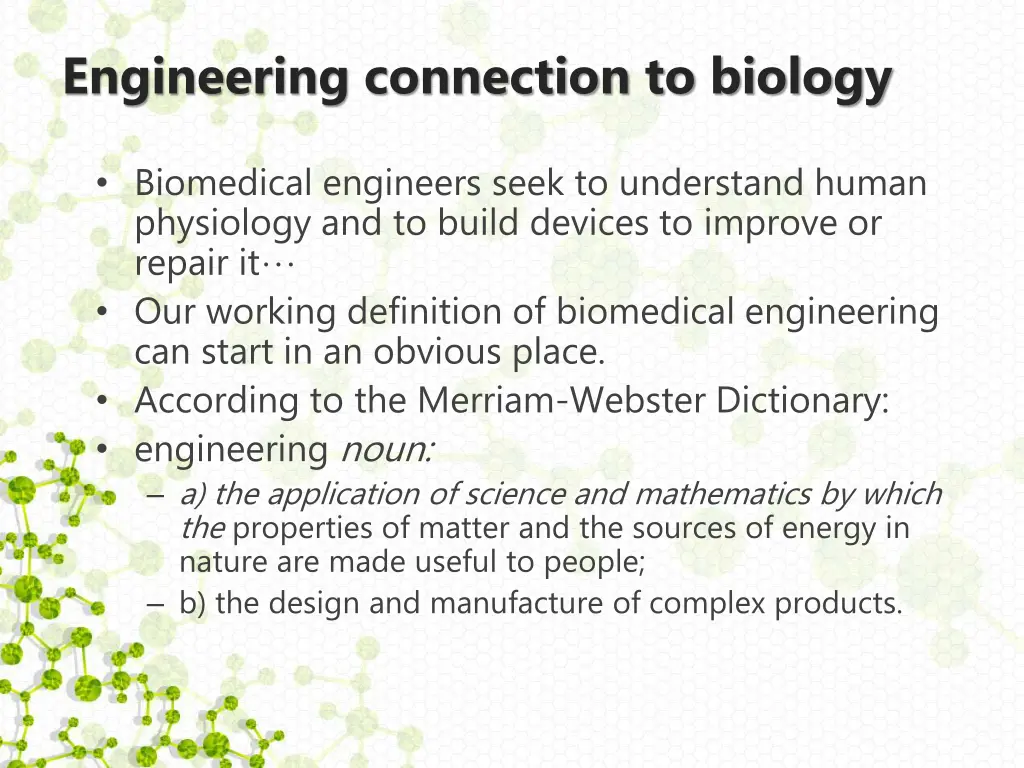 engineering connection to biology